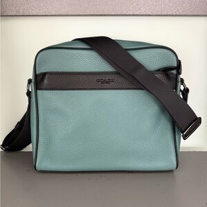 Coach Men's Blue and Black Messenger Bag